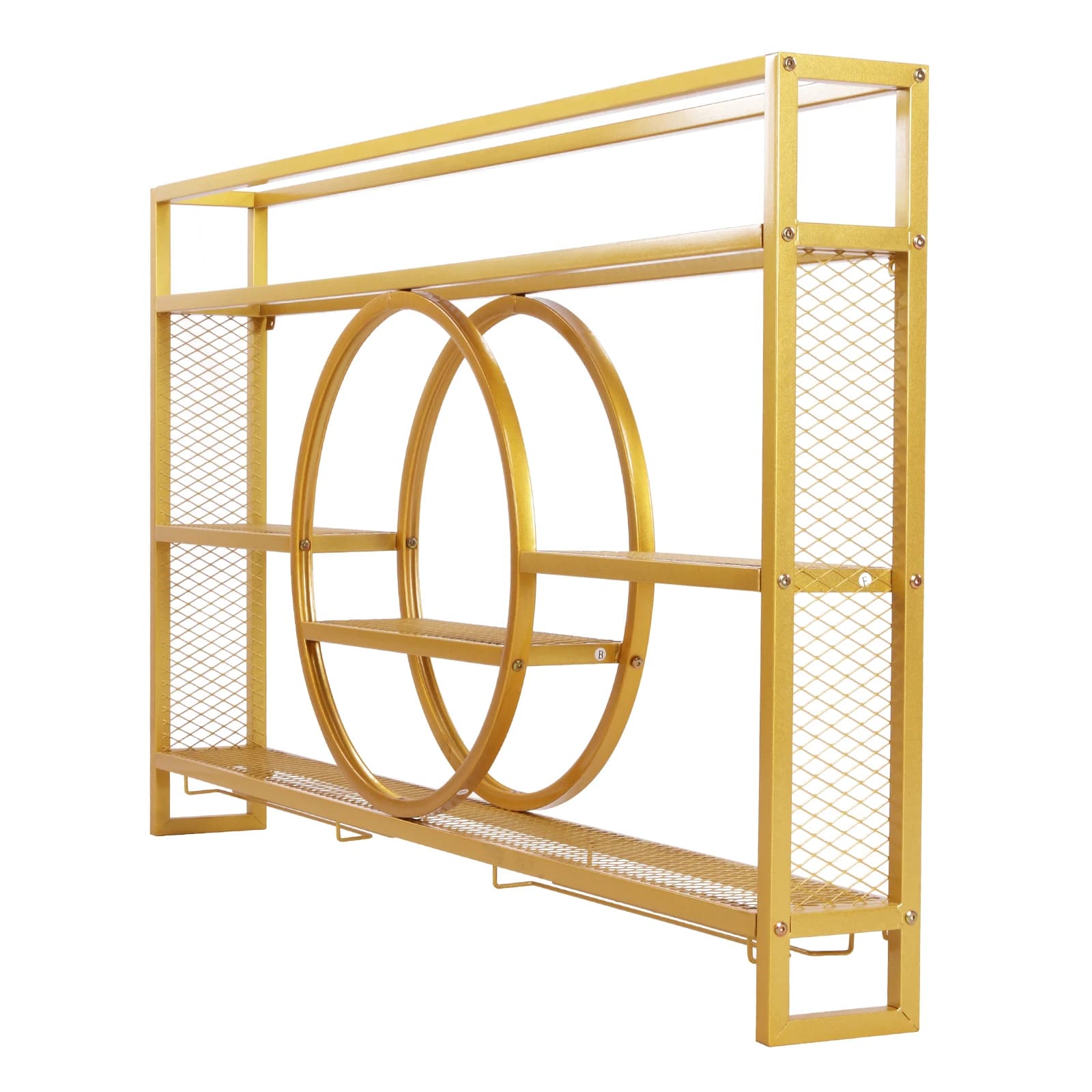 Scaffale Industriale Sospeso per Liquori, Portabottiglie da Parete in Metallo a 3 Livelli con Luce LED e Porta Calici per Bottiglie di Liquore