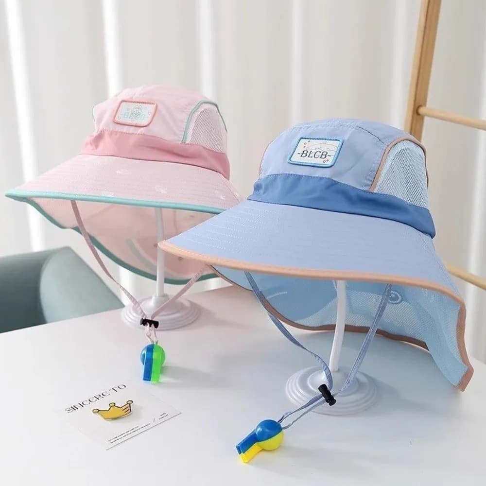Nuovo Cappello Estivo per Bambini con Protezione UV, Cappello a Tesa Larga con Protezione Solare, Stile Pescatore
