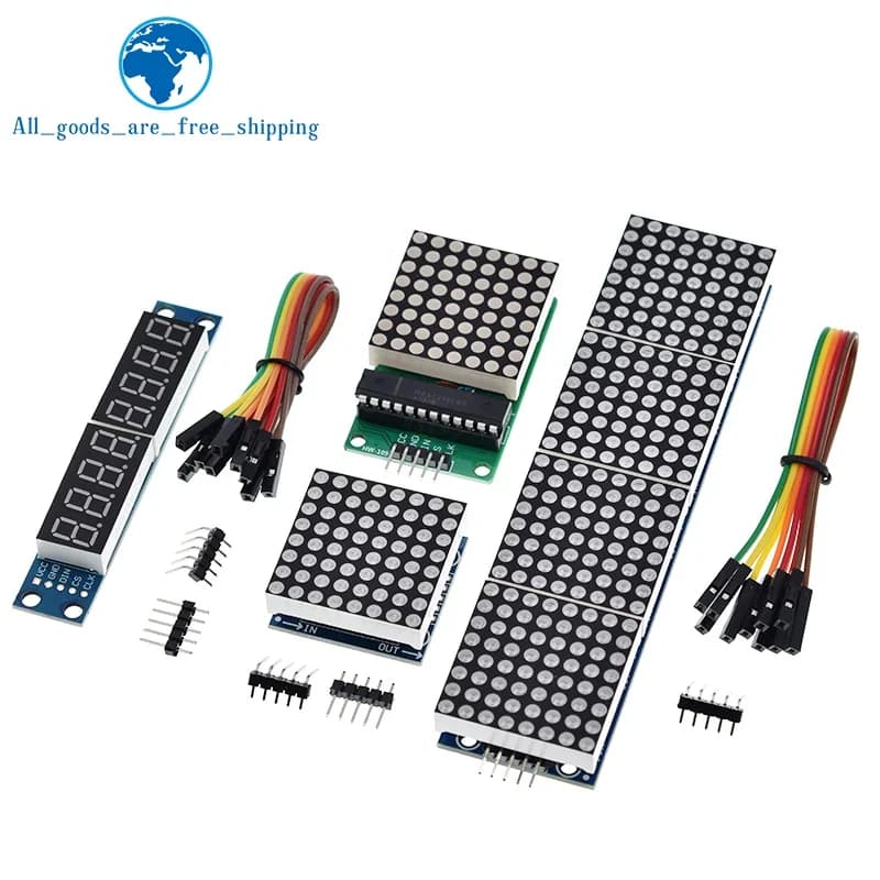 1/3pcs MAX7219 Modulo a matrice di punti Modulo microcontrollore Modulo di controllo Modulo display Display 4 in uno con linea 5P per Arduino