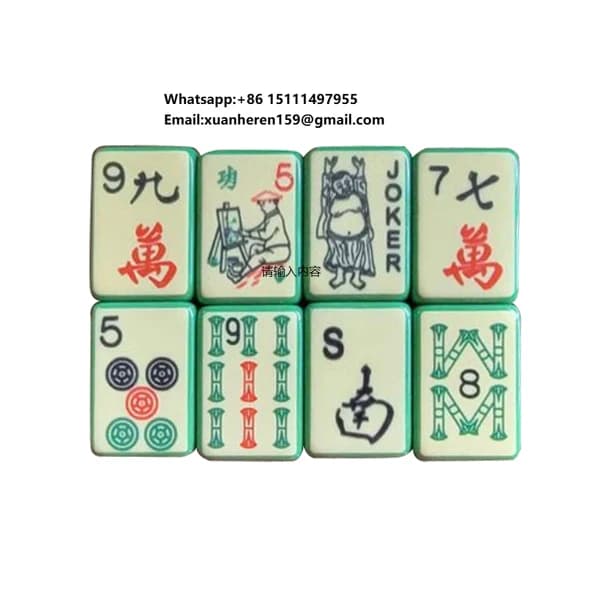 Vintage Enrobed Luxury Acrylic Mahjong Tiles (Black)