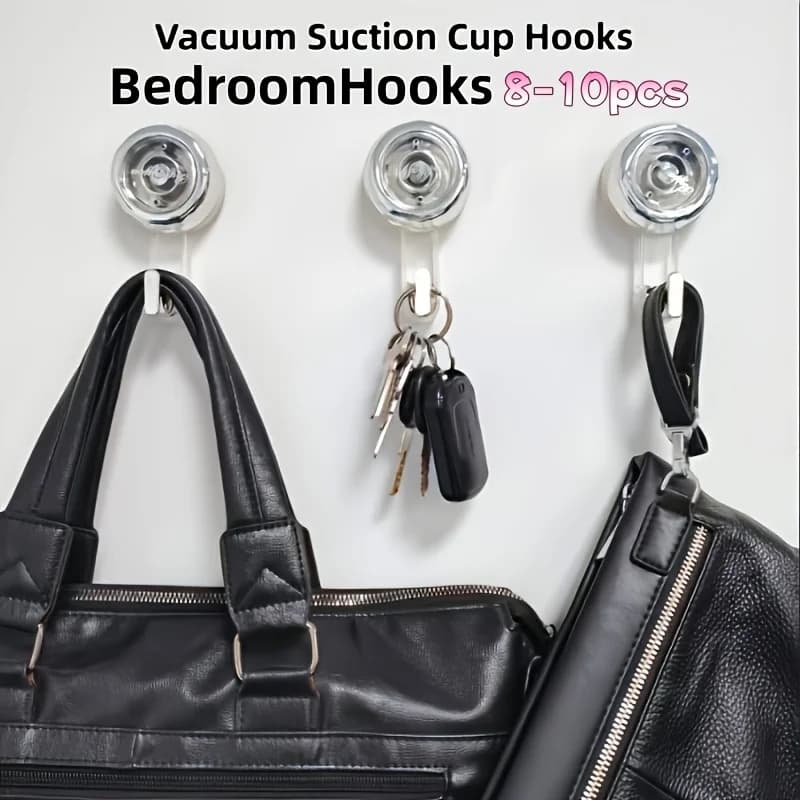 Clear Rotatable Vacuum Suction Cup Hooks, Heavy Duty No Drill Removable Shower Hooks, Waterproof Wall Hanging Hooks for Bathroom Towel, Loofah, Kitchen Utensils, Rental Friendly