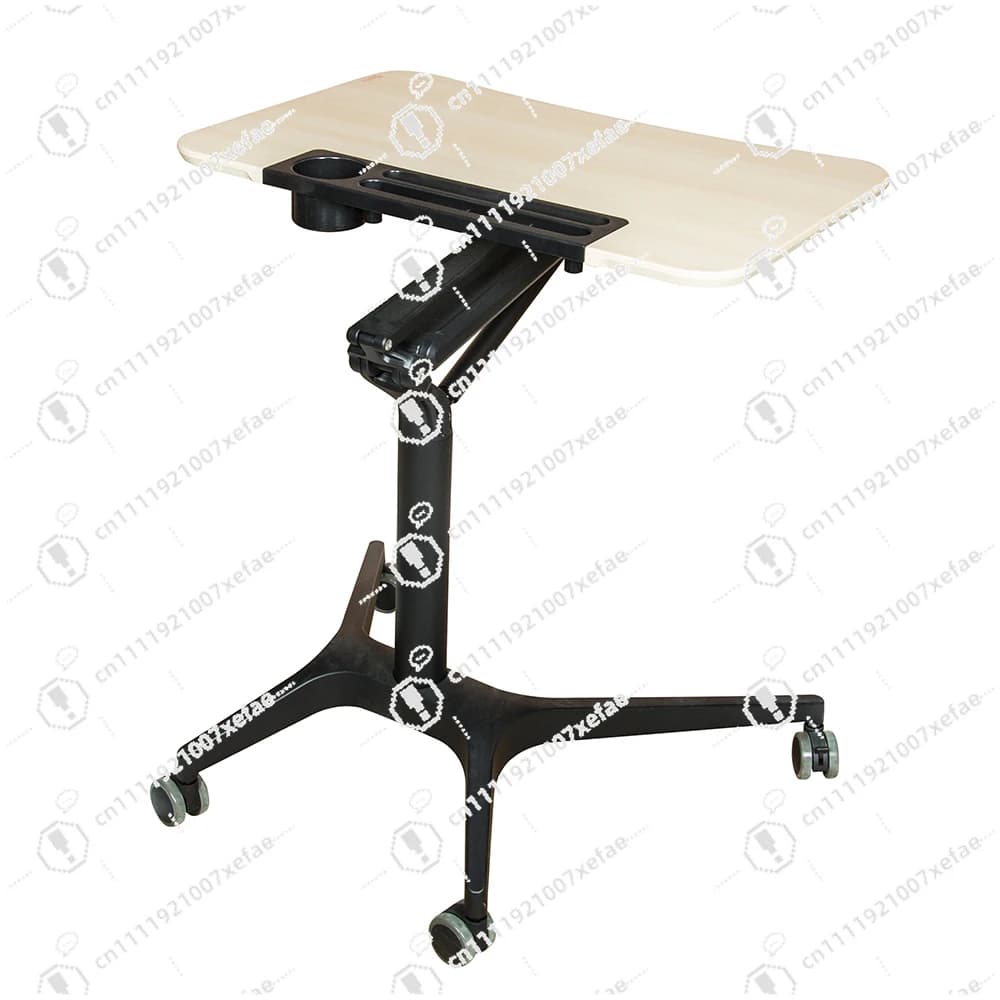 Supporto per Laptop Portatile in Alluminio, Regolabile in Altezza, con Carrello Mobile