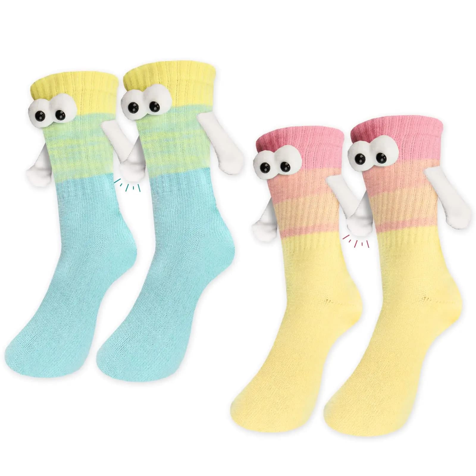 1/3 paia di colori magnetici che tengono calzini a mano calzini firmati dopamina calzini divertenti per coppie regalo di compleanno per donne uomini amanti Bestie
