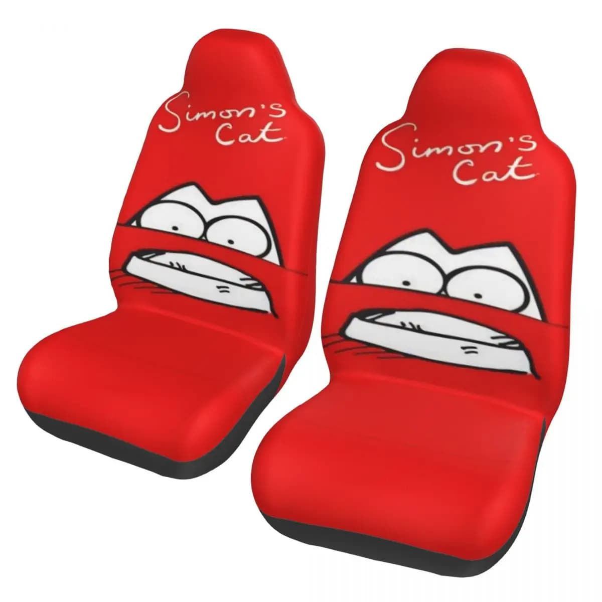 Universal Seat Covers for Auto Simons Cat, Interior Car Accessories for Women, Funny Cat Shape Cover Cartoon in Polyester