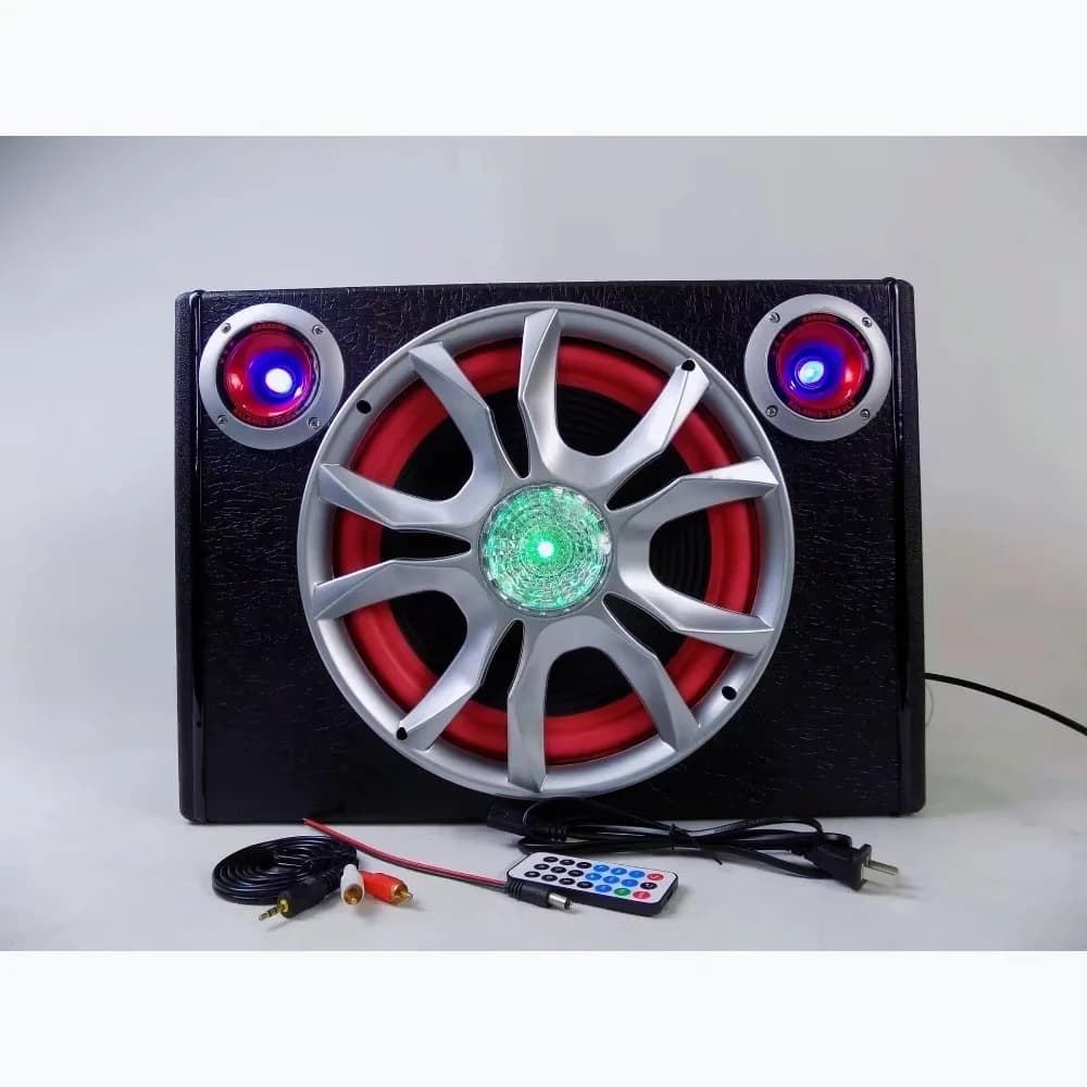 Subwoofer Quadrato per Auto AM-12 Pollici di Alta Gamma con Telecomando, Bluetooth, Luci e Stereo 12V/24V/220V