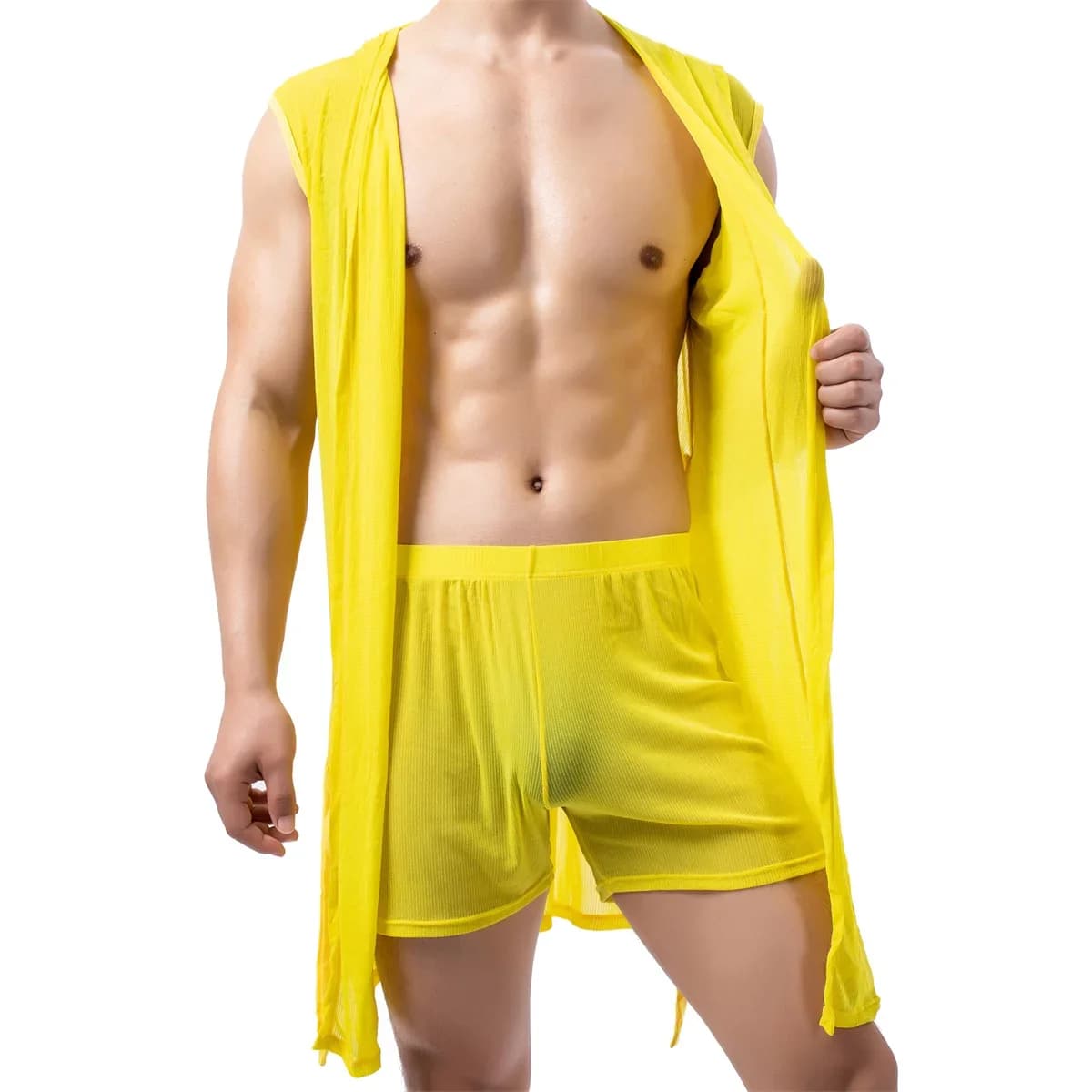 Men's sleepers Sexy sleepers Kimono Hombre bathrobe with hood men's bathroom summer dress bathrobe boxer underwear night shirt