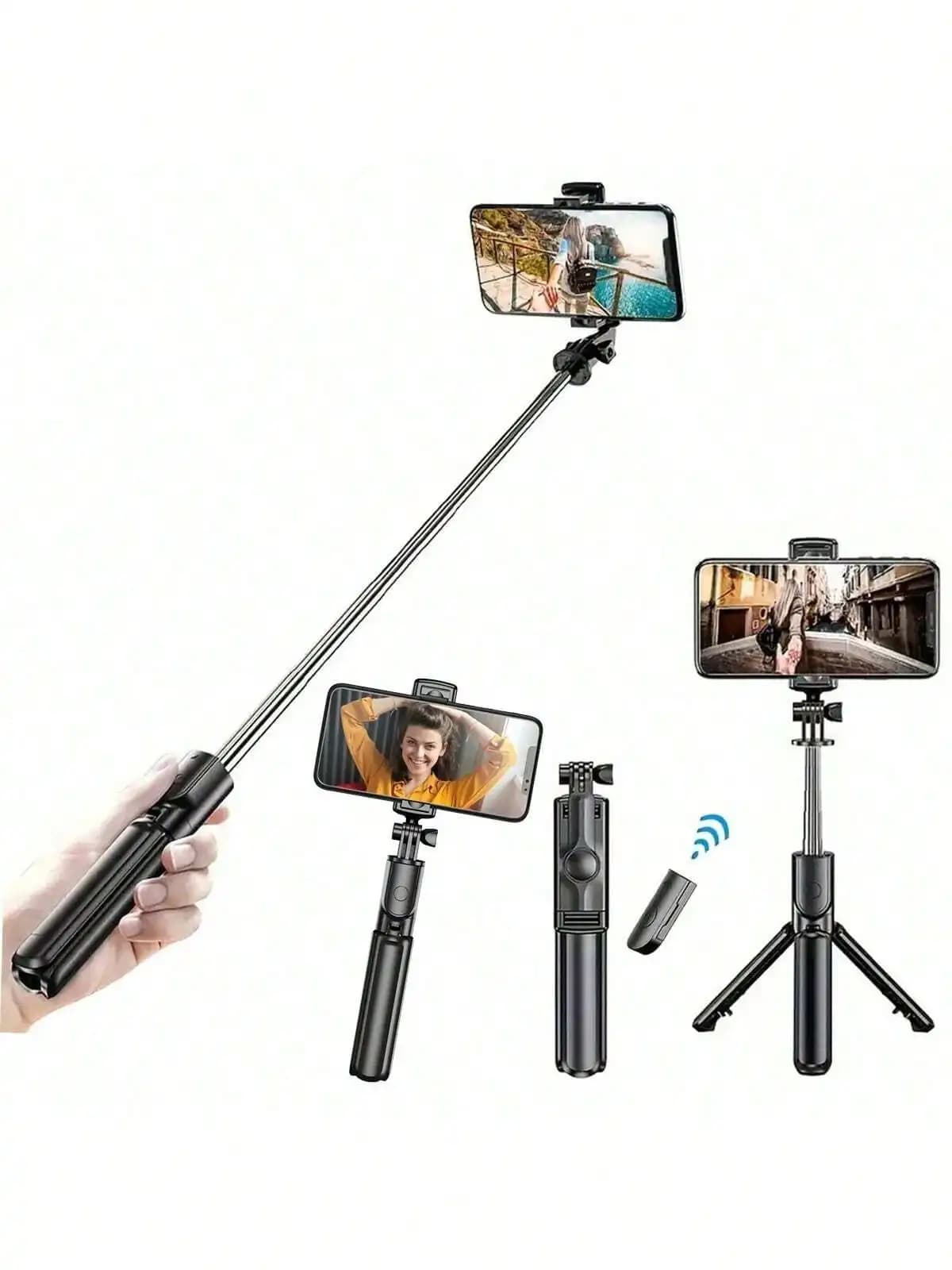 1PC wireless selfie stick with stand for tripod Bastone selfie, remote control, telephone support and built-in tripod