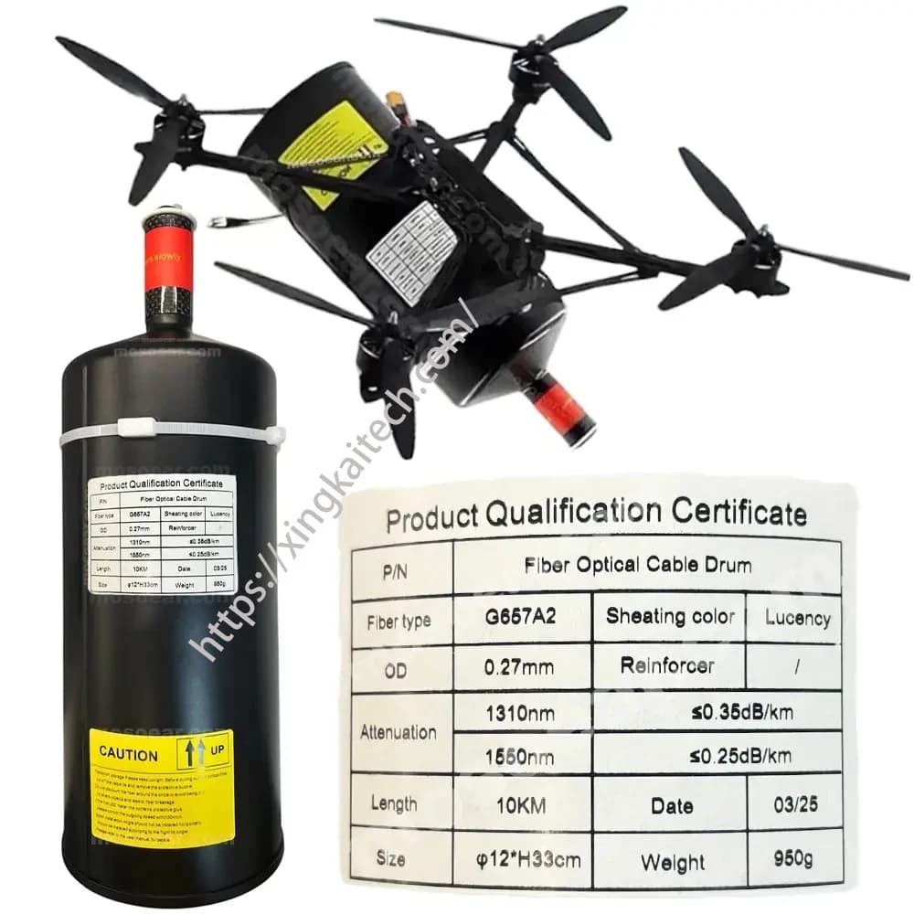 FPV Drones 30km Fiber Optic Cable 0.27mm Invisible Fiber Canister Module with Air and Ground Unit 3km/5km/10km/15km/20km/30km