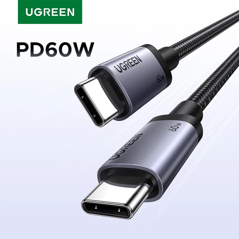 UGREEN USB cable C PD60W Quick charging cable for iPhone 17 16 15 Samsung S25 S24 iPad MacBook Air Xiaomi Quick charging data cable