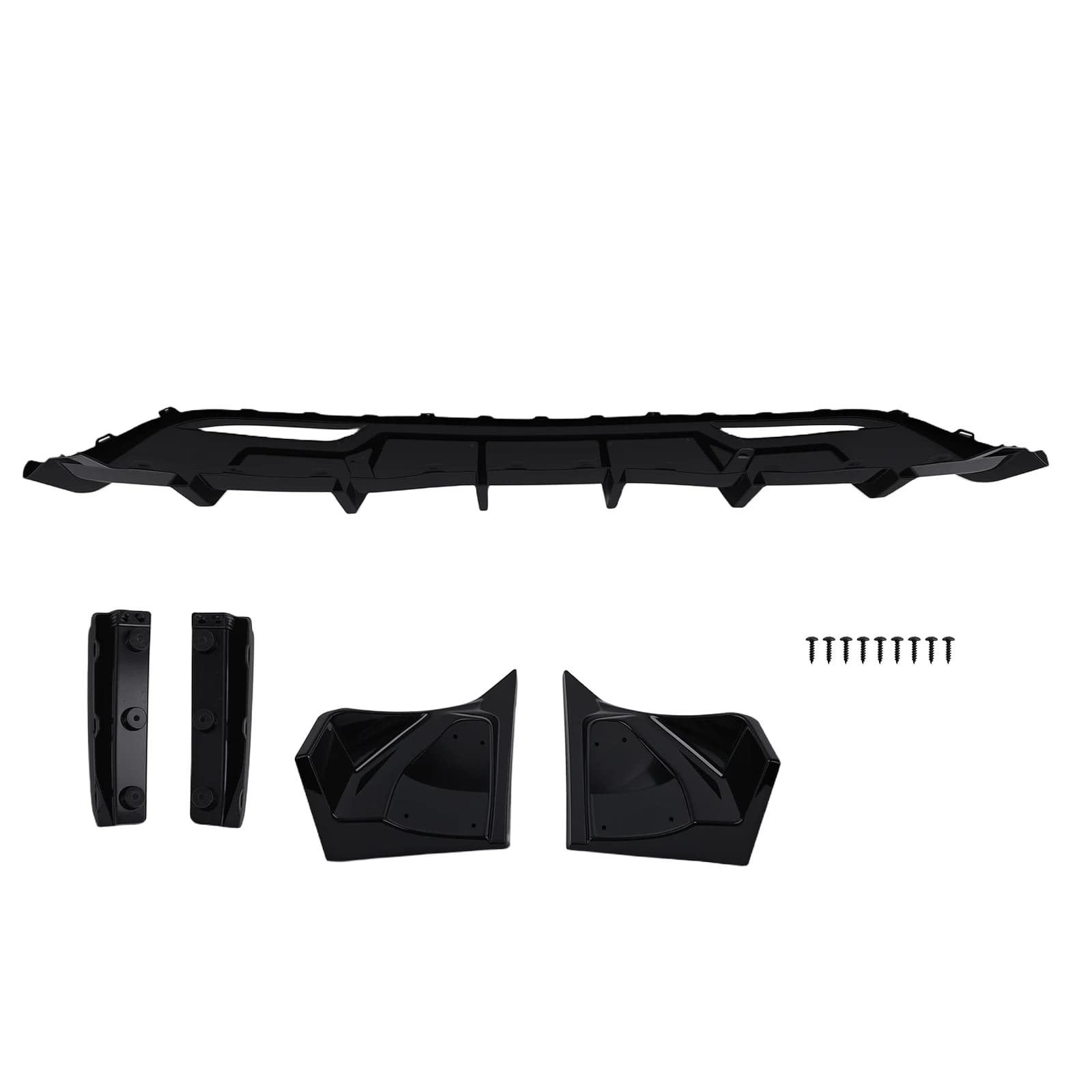 Diffusore paraurti posteriore con estensioni per Tesla Model 3 2024-2025 Black Performance