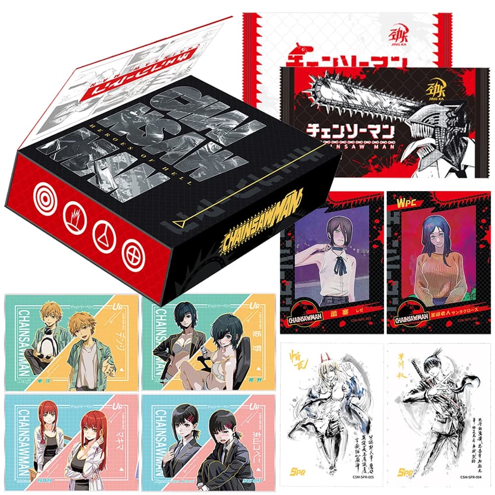 Chainsaw Man Fantasy Anime Collection Card Protagonist Team Denji Makima Power Fan di carte con personaggi rari Cherish Regali a sorpresa