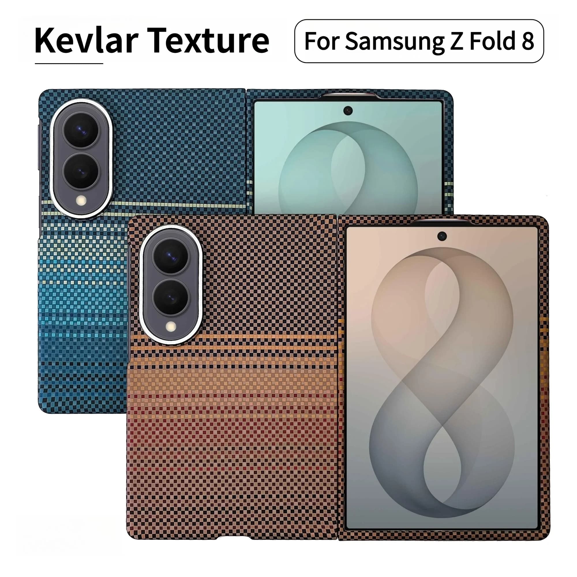 Alloy Lens Protect Kevlar Carbon Fiber Texture PC Case for Samsung Galaxy Z Fold 8 for Magsafe Magnetic Wireless Charging Cover