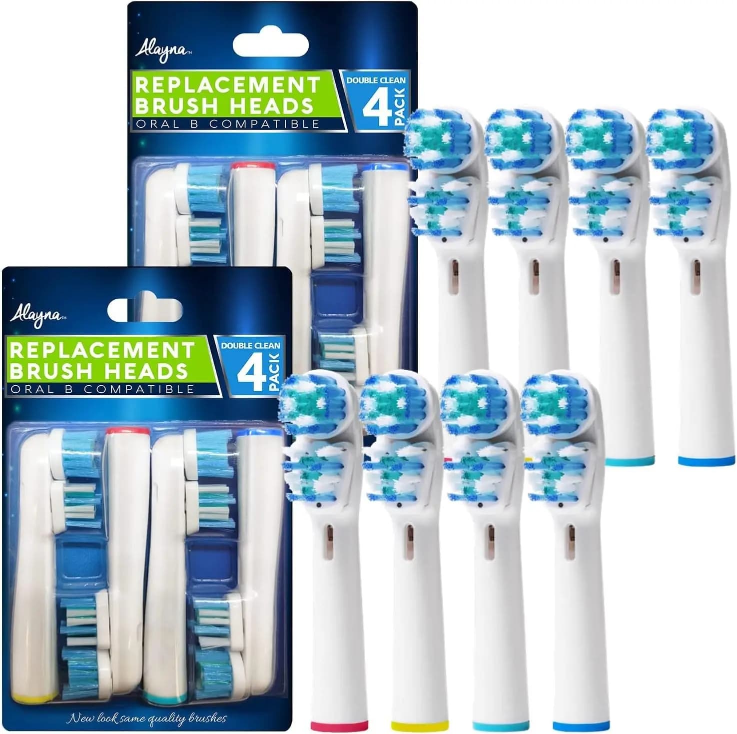 8 Pack Electric Toothbrush Heads, Compatible with Most Oral B Models, Soft Bristles, Perfect for Adults & Kids