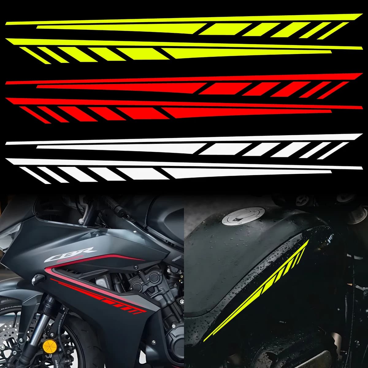 1 Coppia Moto Parafango Anteriore Corpo Adesivi Universali Moto Corpo Riflettente Decalcomanie In Vinile Accessori Per R1 R3 Mt07 Mt09 Tmax