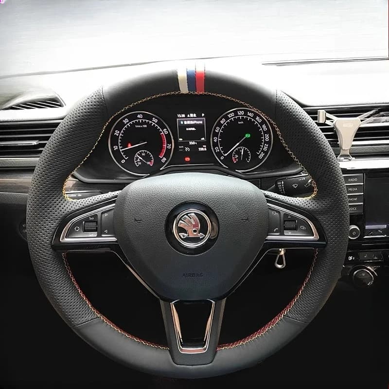 For Skoda Yeti 2014 2015 2016 Rapid 2015 sewing black anti slip cover for real leather car spare parts