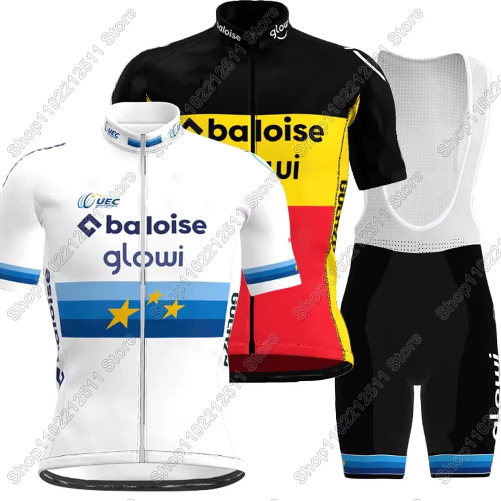 2025 Baloise Glowi Lions Cycling Jersey Set Belgium European Team Cycling Clothing Road Bike Shirts Jumpsuit Shorts with MTB Bicycle Seats