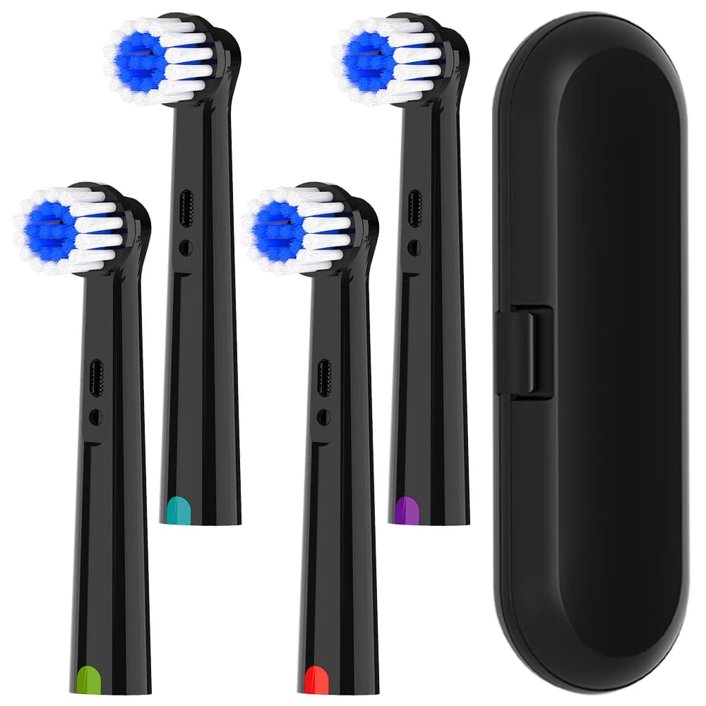 Pack of 4 Soft Spare Parts and Travel Box for Brush Compatible with Oral B Electric Toothbrush, for Pro 1000 100 500 1500