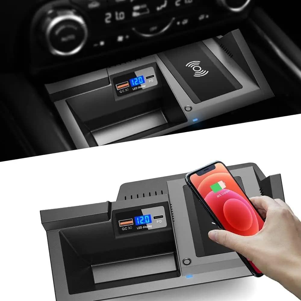 Supporto universale per caricabatterie wireless da auto con ricarica rapida da 15W, compatibile con iPhone e Samsung, porta USB per dispositivi da 36W