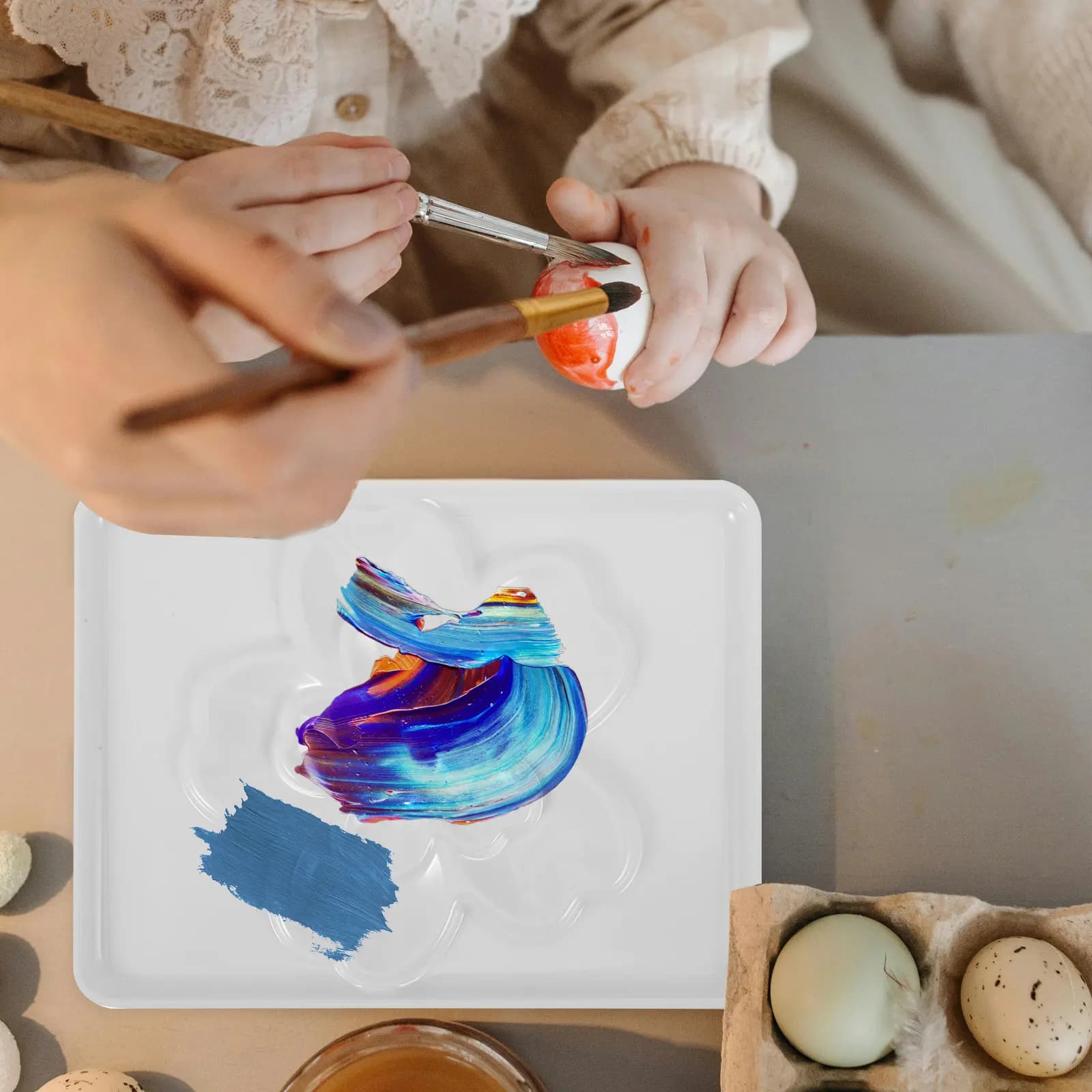 Watercolor Paint Palette Oil Painting Tray DIY Craft Flexible Color Mixing Tray Art Supplies for Students Professionals Painters