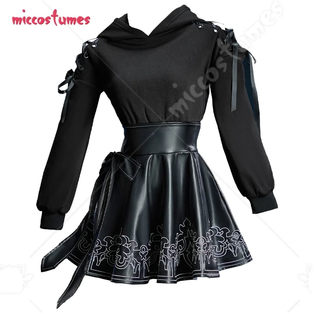 Costume Gotico da Donna Miccostumes, Gonna Nera a Vita Alta con Fiocco per Cosplay e Halloween