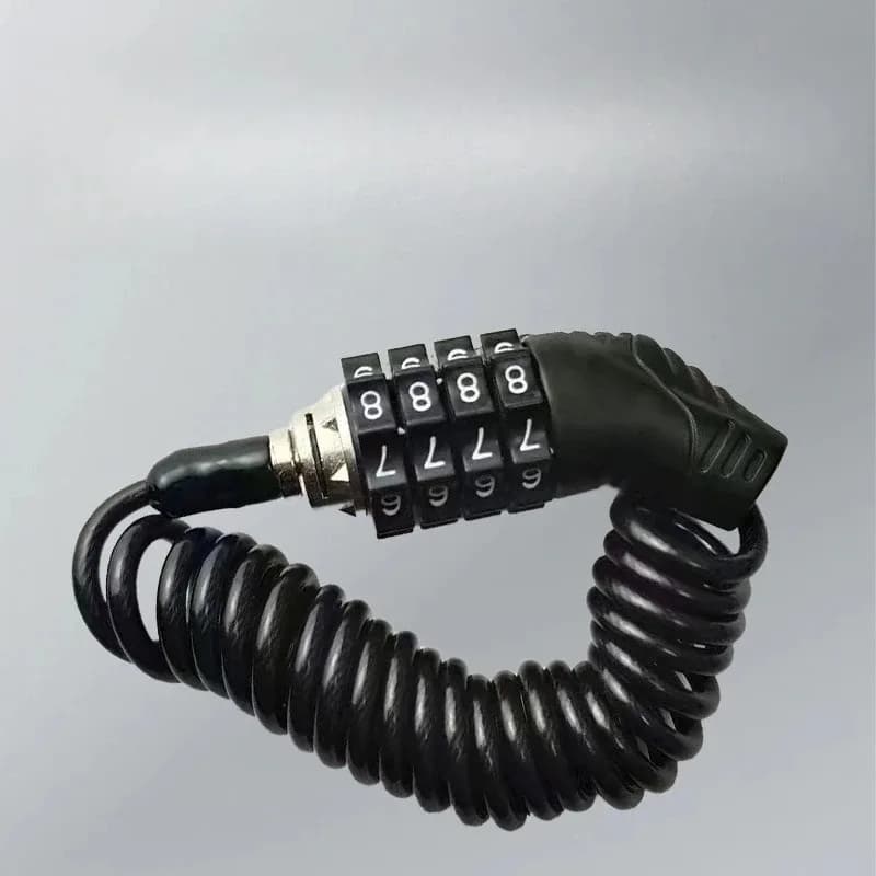 Lucchetto per cavo a catena antifurto con combinazione a 4 cifre da 1 pezzo – Cavo metallico portatile e durevole per la sicurezza di motociclette, biciclette e caschi