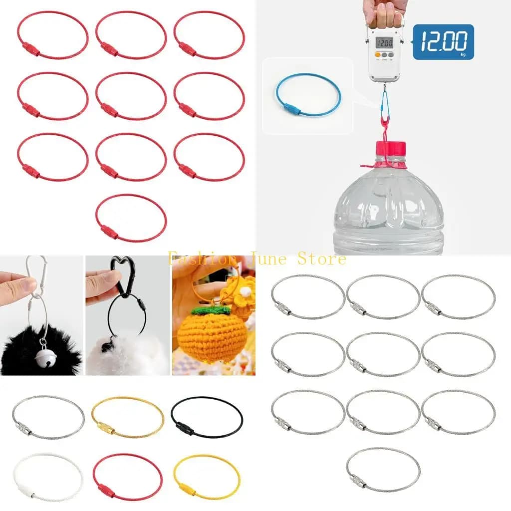 N5KA 10 pieces Multicolor key ringing for handmade bracelets