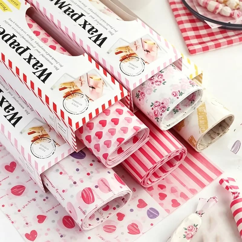 50pcs Food Wrapping Paper Food Grade Oil Wax Paper Oil-free Air Fryer Baking Wax Paper Packaging Burger Oil Paper Baking Tool