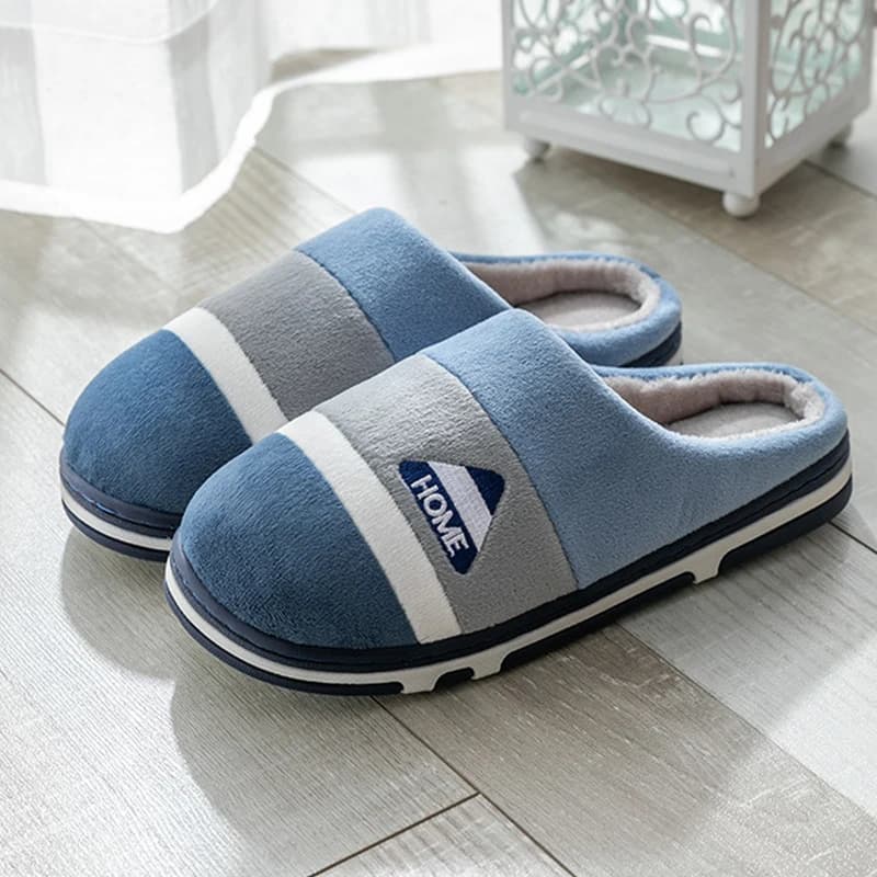 Pantofole invernali da uomo - Scarpe da casa per interni in peluche spesso, scivoli da casa foderati in caldo pile con suola morbida per la stagione fredda