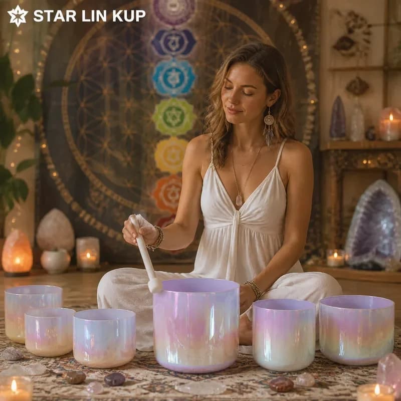 STAR LIN KUP 2026 Thickened Purple Taro Crystal Singing Bowl 432Hz Tibetan Sound Healing Meditation Chakra Balance Custom