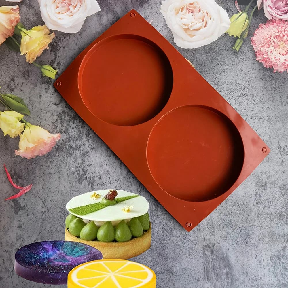 2 fori rotondo stampo in Silicone torta pasticceria stampi da forno gelatina budino sapone forma torta di ghiaccio decorazione strumento disco pane biscotto stampo