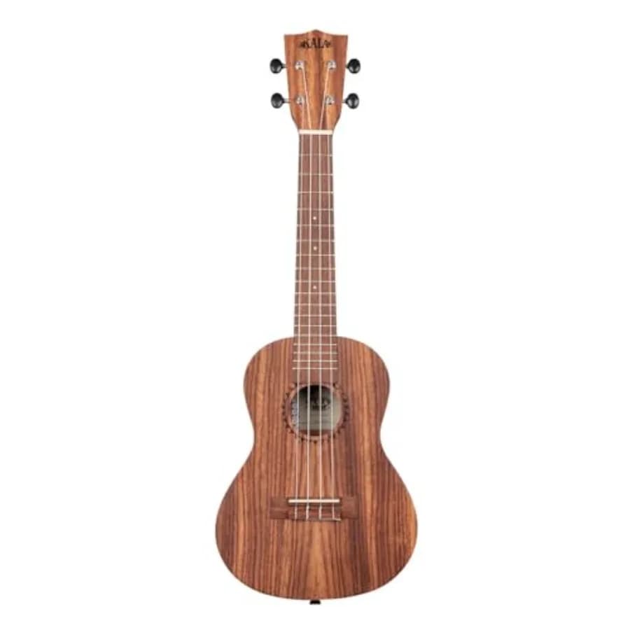 Concert ukulele for live performance, teak wood body, natural finish, warm rich tone and enhanced sustain