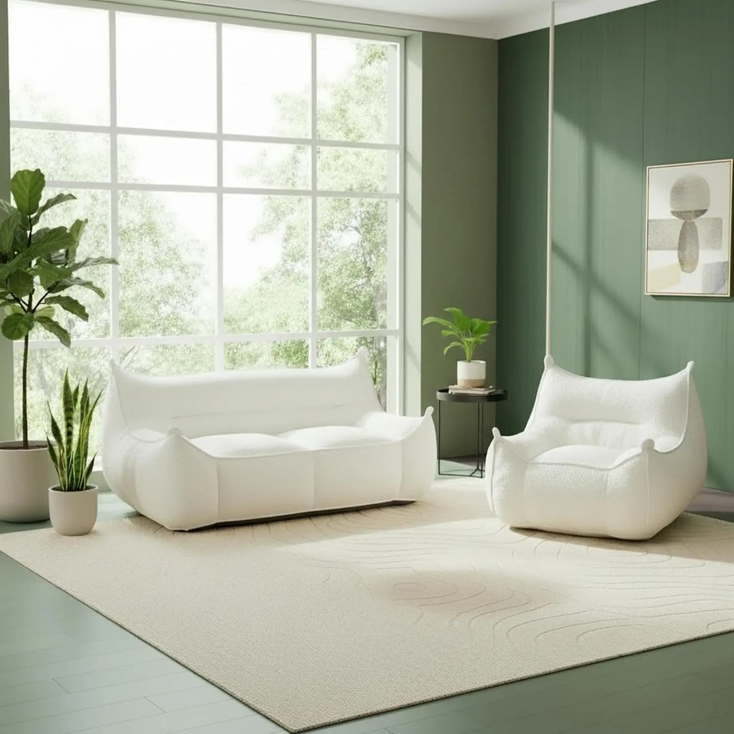 Poltrona Sacco Oversize in Peluche con Braccioli e Imbottitura, Divano da Terra per Gaming e Lettura, Grande, Beige, Personalizzabile