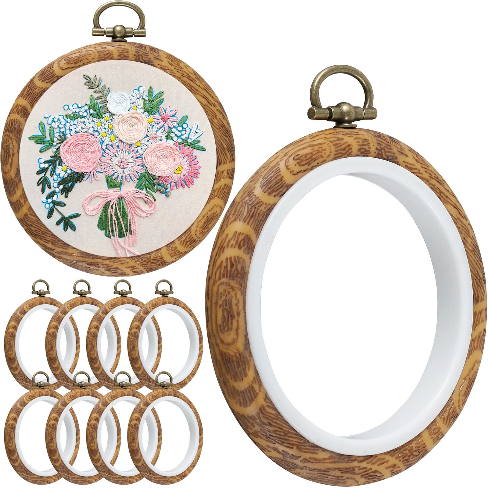 DIY Frame Embroidery Hoop Ring Needlecraft Cross Stitch Machine Wood Embroidery Hoops Fram Beginners Hand Household Sewing Tools