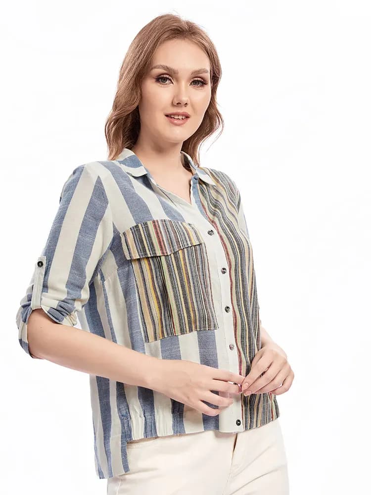 Women's shirt with twisted braided strong sizes belongs to the category women's clothing