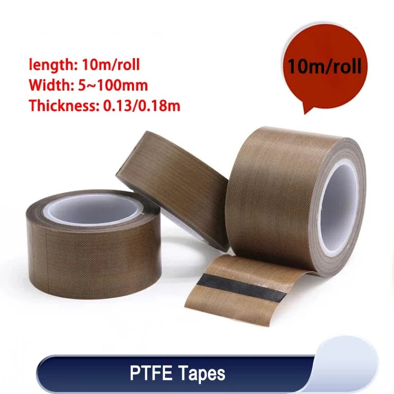 10 m/rotolo Nastro adesivo in PTFE Panno isolato Vuoto Nastri sigillanti per isolamento termico elettrico resistenti alle alte temperature