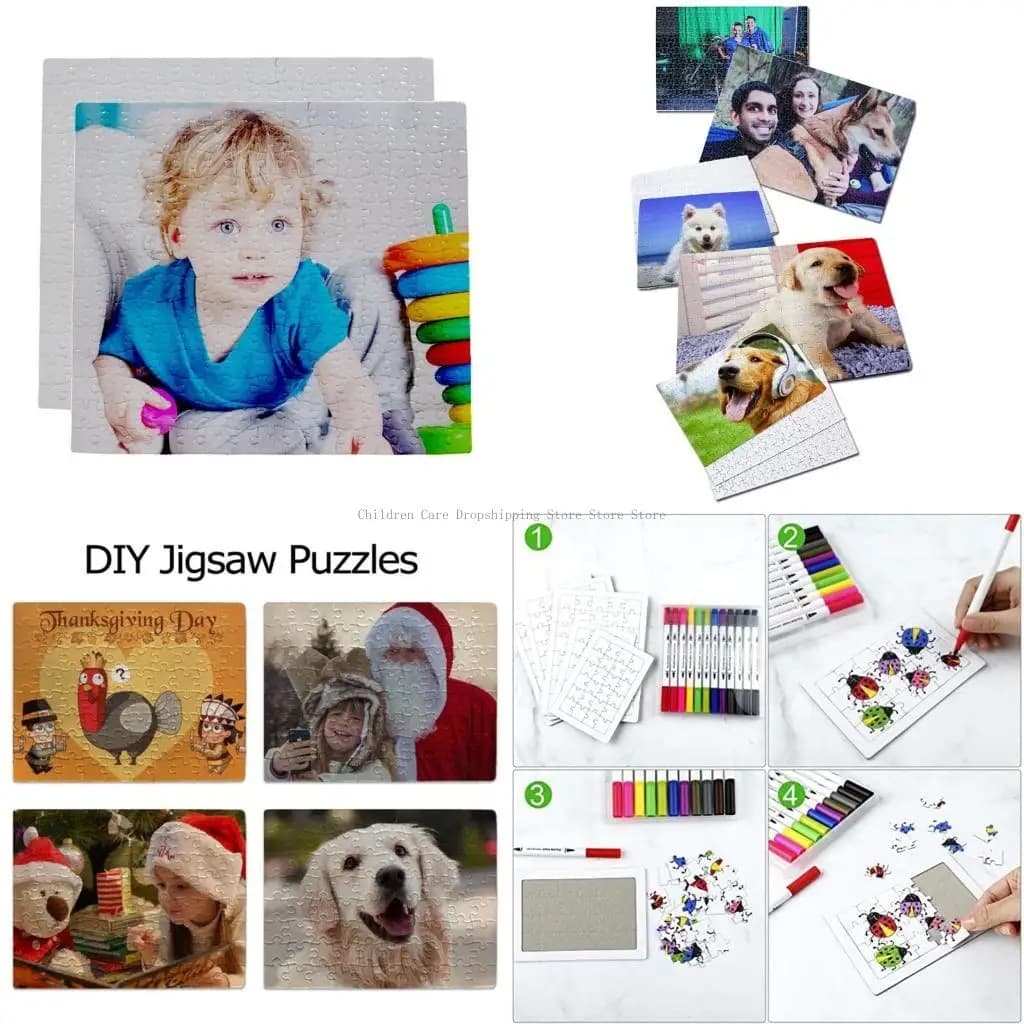 Puzzle Puzzle vuoti Pezzi del puzzle Pittura Casa Disegno Giocattolo per sublimazione per bambini