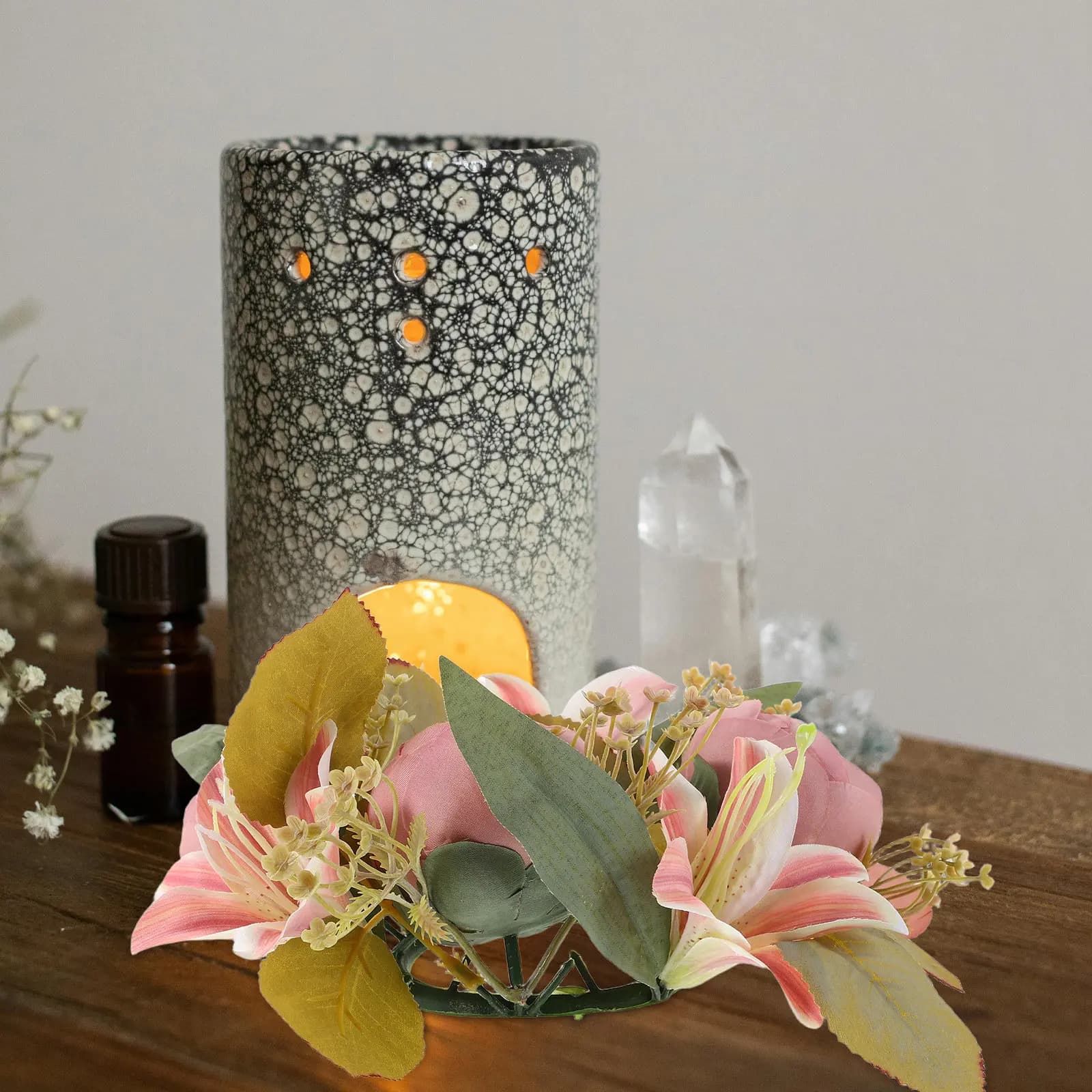 Realistic Artificial Wreath European Style Floral Centerpiece Wedding Dining Table Decor Ring