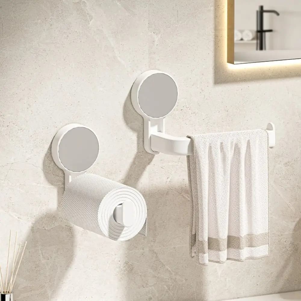 Portarotolo da Toilette Adesivo Multiuso con Ventosa - Semplice e alla Moda