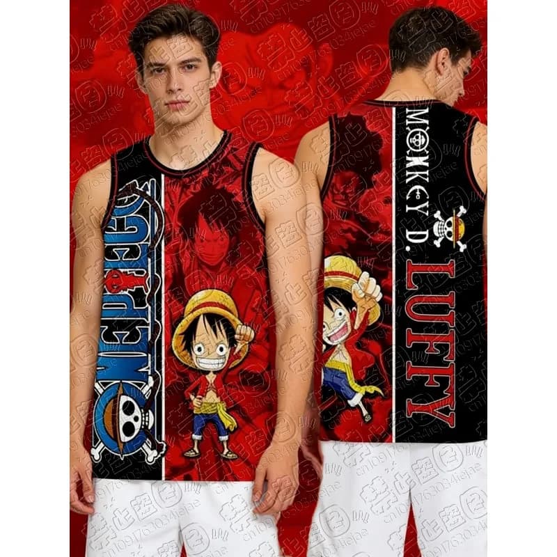 Nuova Maglia da Basket Estiva Edizione Speciale One Piece, Design Monkey D. Luffy, Uniforme di Squadra