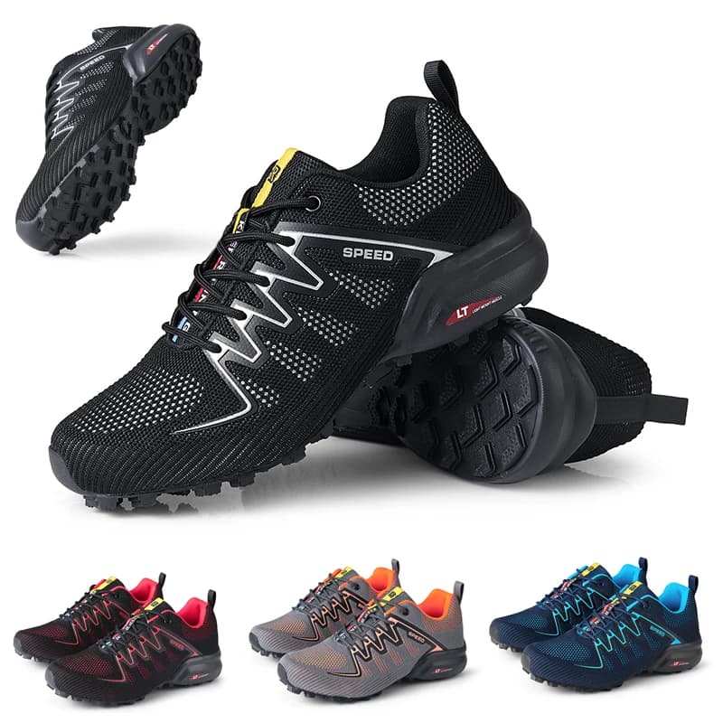 Scarpe da Ciclismo MTB, Scarpe da Moto per Uomo, Scarpe da Bicicletta Traspiranti in Maglia, Sneakers da Escursionismo Outdoor, Scarpe da Ciclismo
