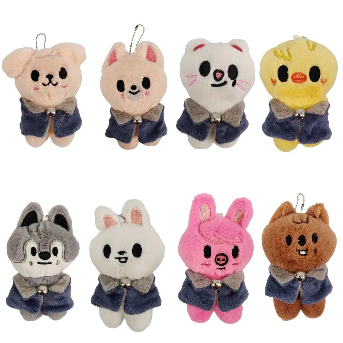Peluche a forma di bambino in costume da bagno, personaggio Skzoo, con vestiti e otto bambole di peluche a forma di cartone animato