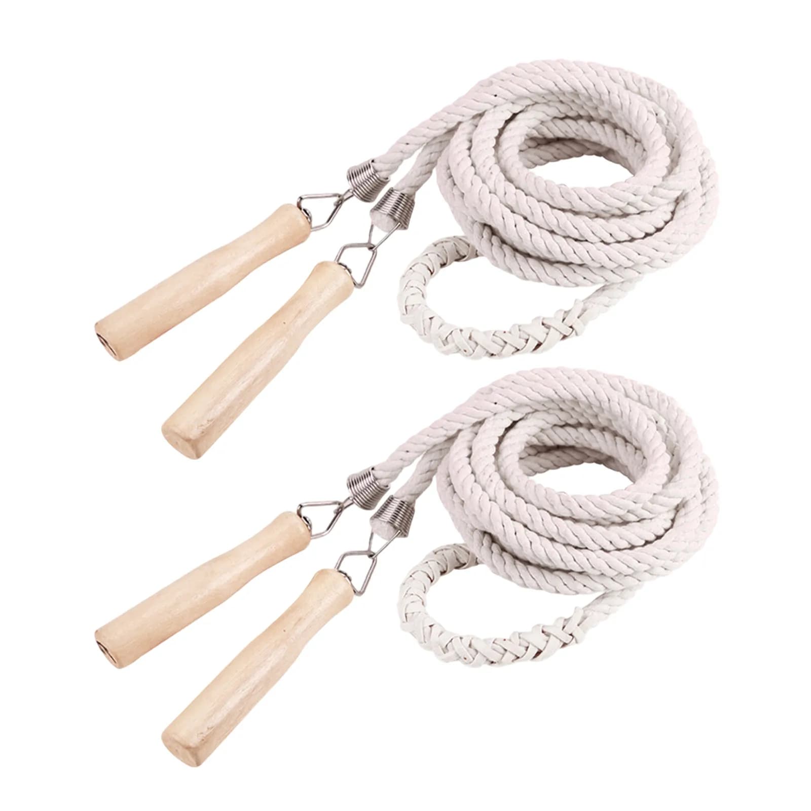 2Pcs Large Group Jump Rope Set 16Ft 9Ft Handwoven Cotton Braided Skipping Rope for School Outdoor Multiplayer Team