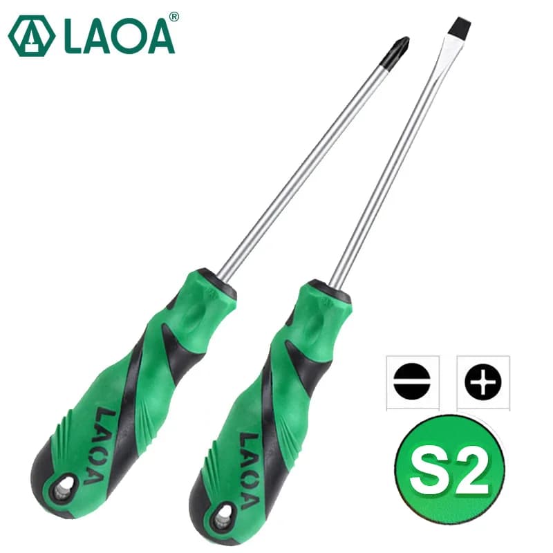 LAOA Set di cacciaviti da 2 pezzi Cacciaviti Phillips e S2 a taglio con utensili manuali magnetici