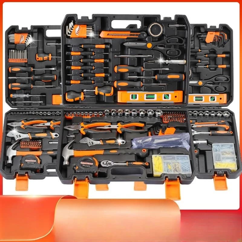 Set di attrezzi per la casa, cassetta degli attrezzi regalo, set combinato di strumenti manuali per la manutenzione, direttamente dalla fabbrica.