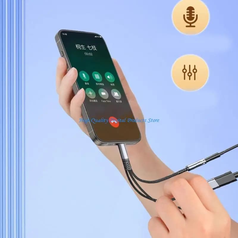 U2JE Durevolezza Cavo USB C a 3,5 mm intrecciato in metallo e adattatore ricarica PD60W