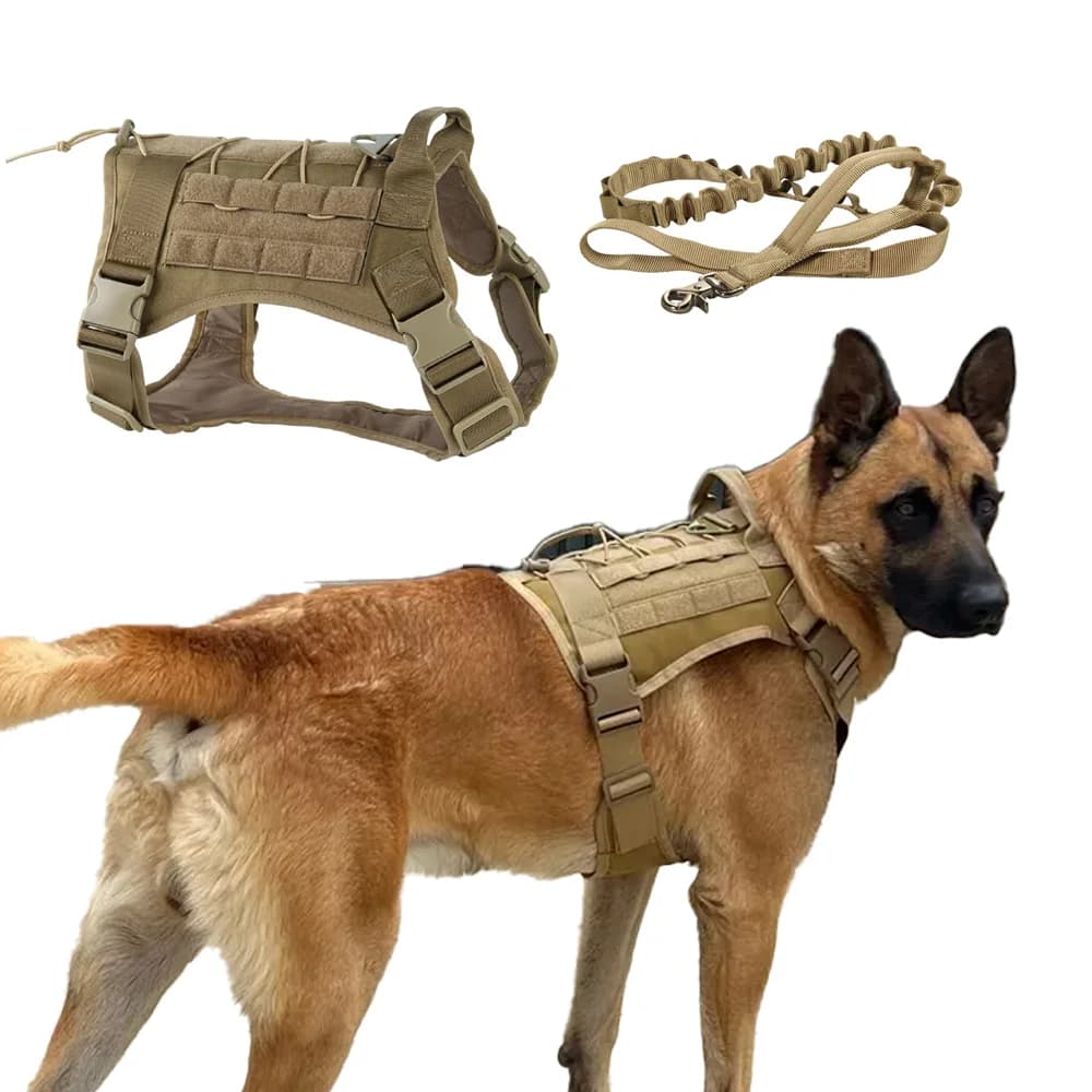 Set di guinzagli tattici per cani pesanti per cani di taglia grande Gilet riflettente regolabile per animali domestici adatto per cani di taglia grande