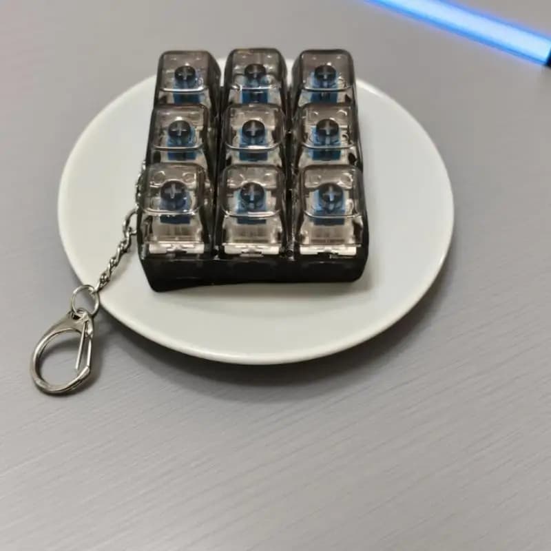 Nine Key Mechanical Keyboard Fidget Toy Keychain Portable Stress Relief Silent Quiet Fingertip Toy for Home Study Students