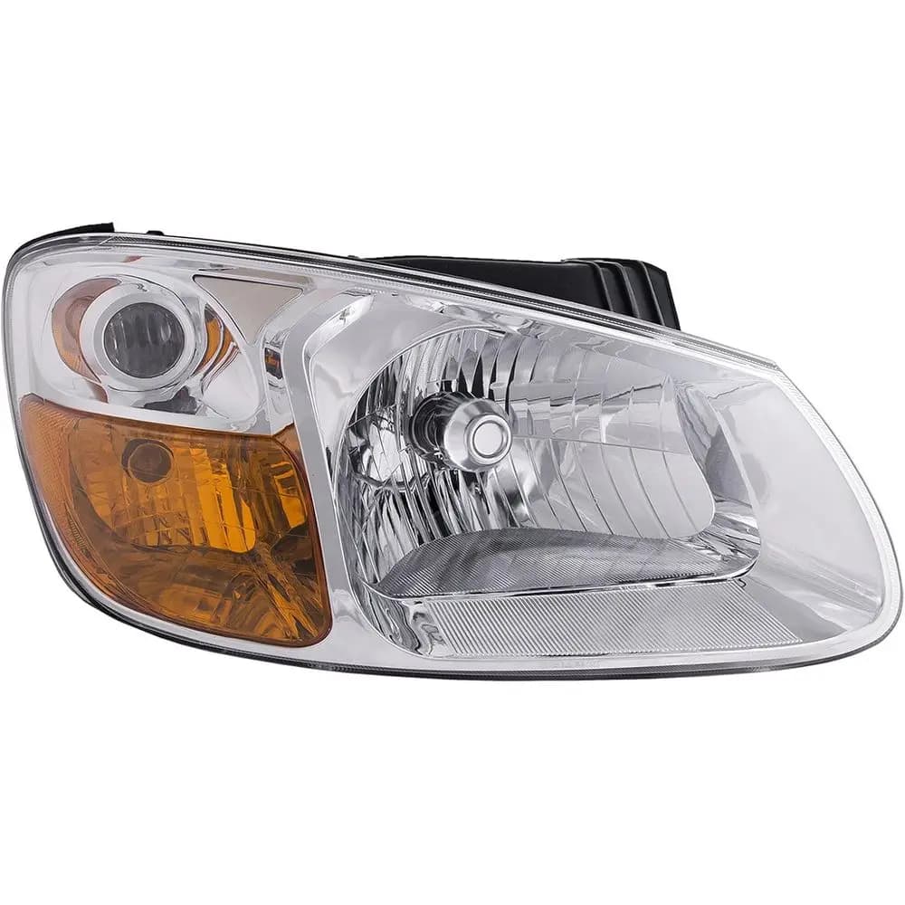 Faro Alogeno con Alloggiamento Cromato Compatibile con Kia Spectra 4 Porte 2007-2009 Include Faro Destro Lato Passeggero