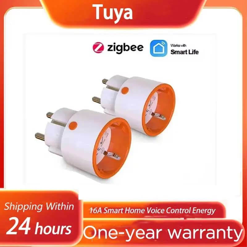 Tuya Smart Home Voice Control Energy Monitor Children's Lock Timer Power socket for Alexa Google Home Zigbee 3.0 Power socket 16A