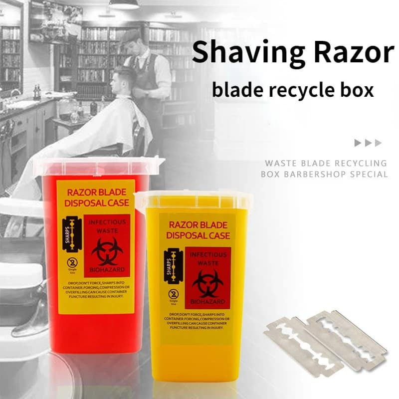 Contenitore per il riciclaggio delle lame in 3 colori Accessori per barbiere Custodia per lo smaltimento delle lame di rasoio da barba Scatola di immagazzinaggio per il riciclaggio delle lame usa e getta